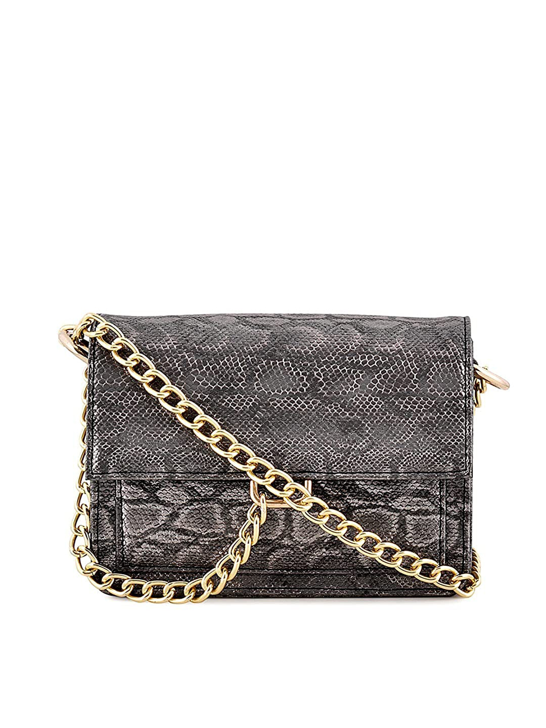 Lychee bags Grey Animal Printed Structured Sling Bag