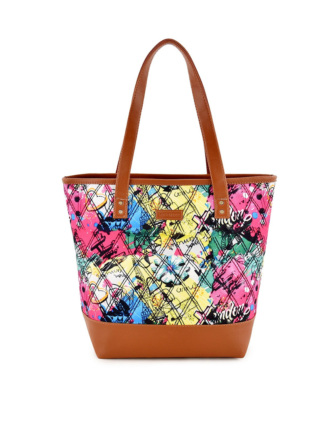 Lychee bags Women Pink Floral Printed Shopper Tote Bag