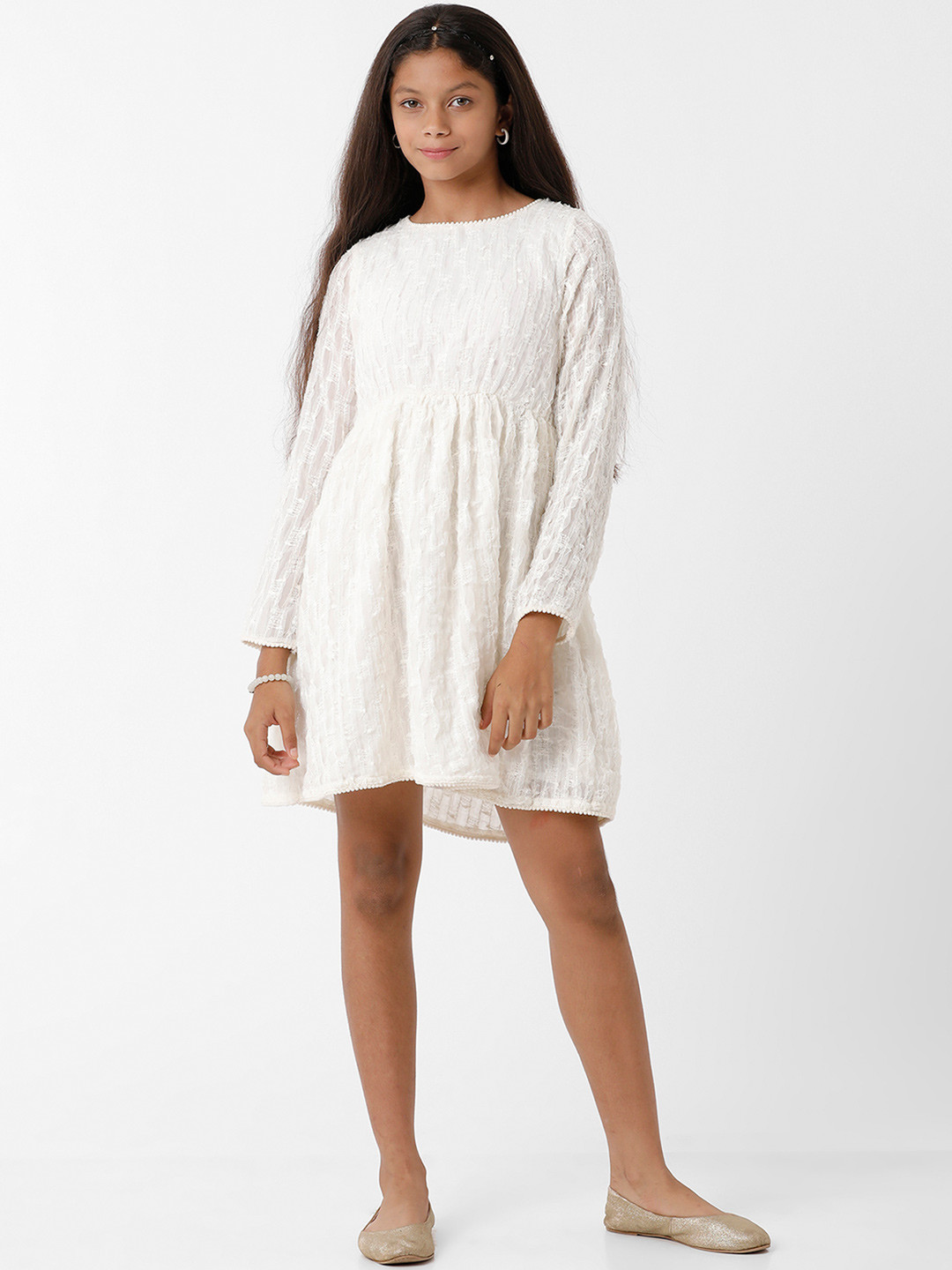 KATE & OSCAR Off White Lace A-Line Dress