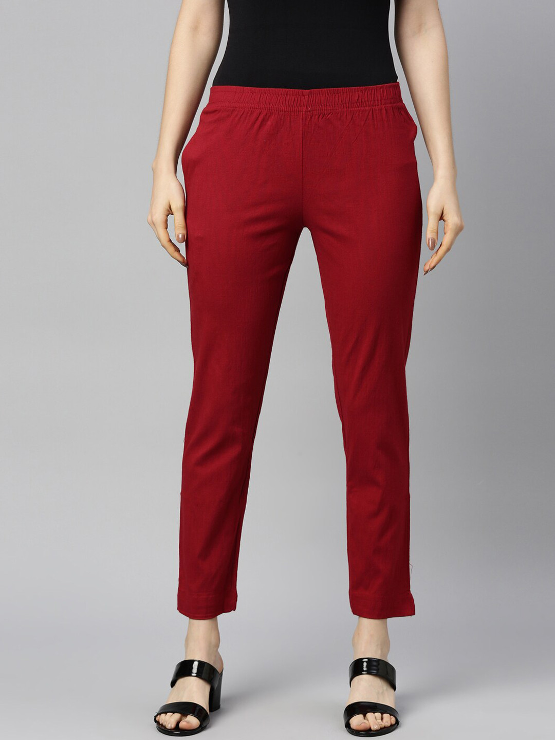 GOLDSTROMS Women Cropped Cotton Trousers