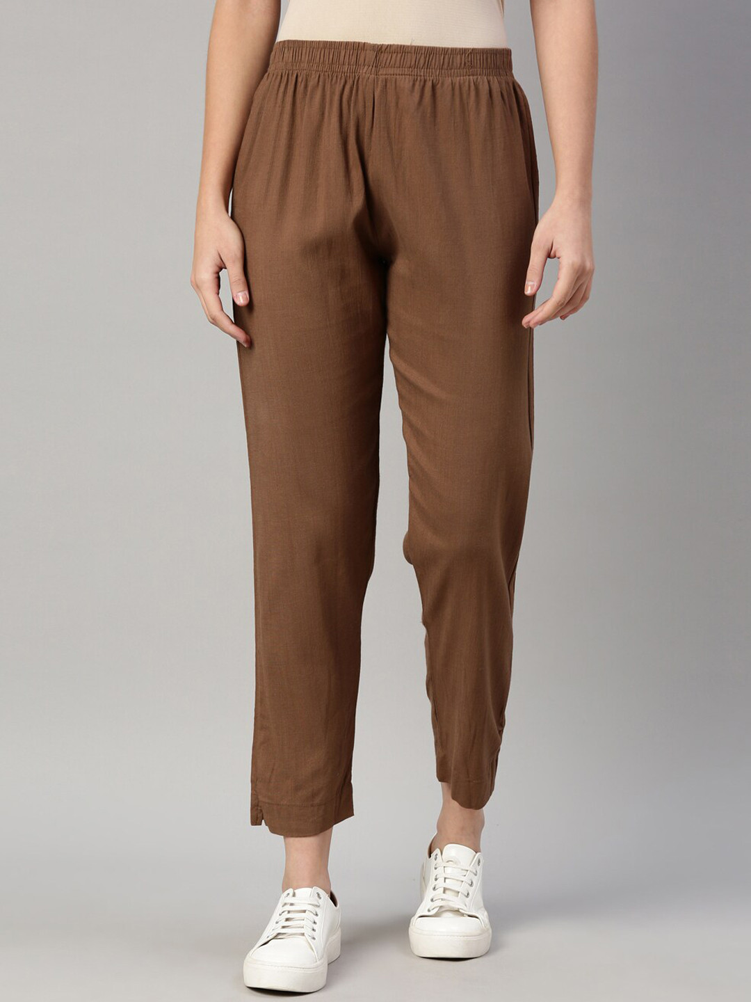 GOLDSTROMS Women Brown Cotton Trousers