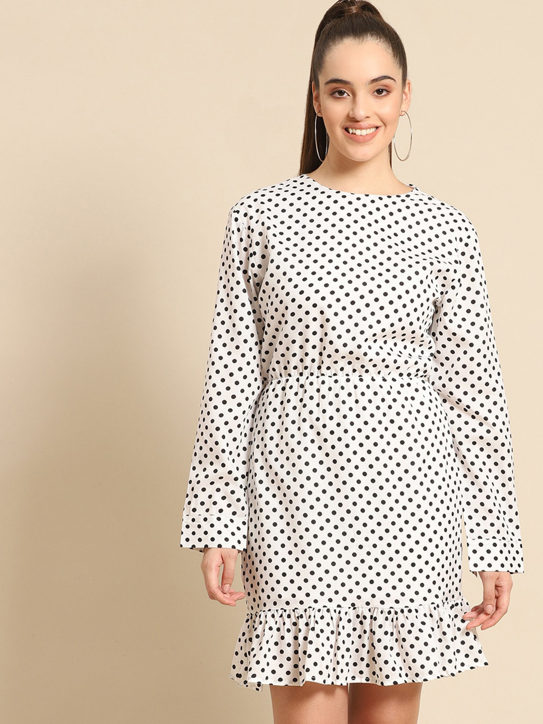 DODO & MOA White Polka Dot Sheath Dress