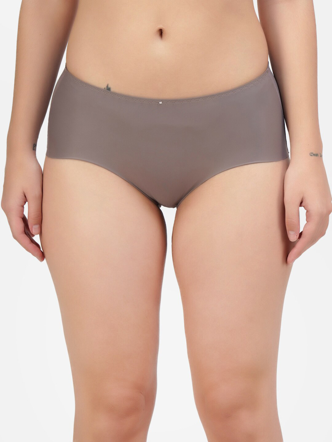 Hill Islands Women Grey Self Design Bikini Briefs