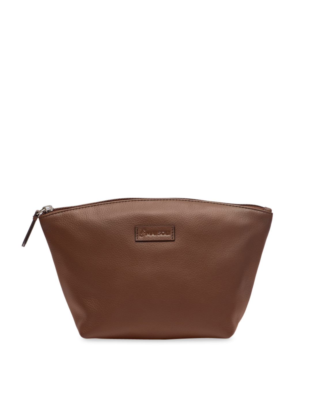 MAI SOLI Women Brown Solid Genuine Leather Paris Large Carry All Pouch