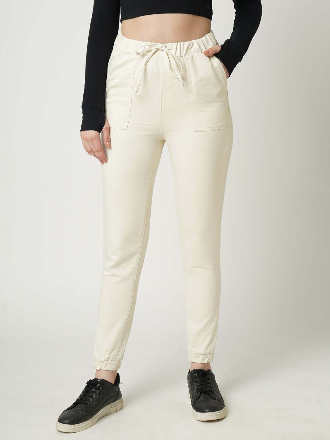 White shop jeggings myntra