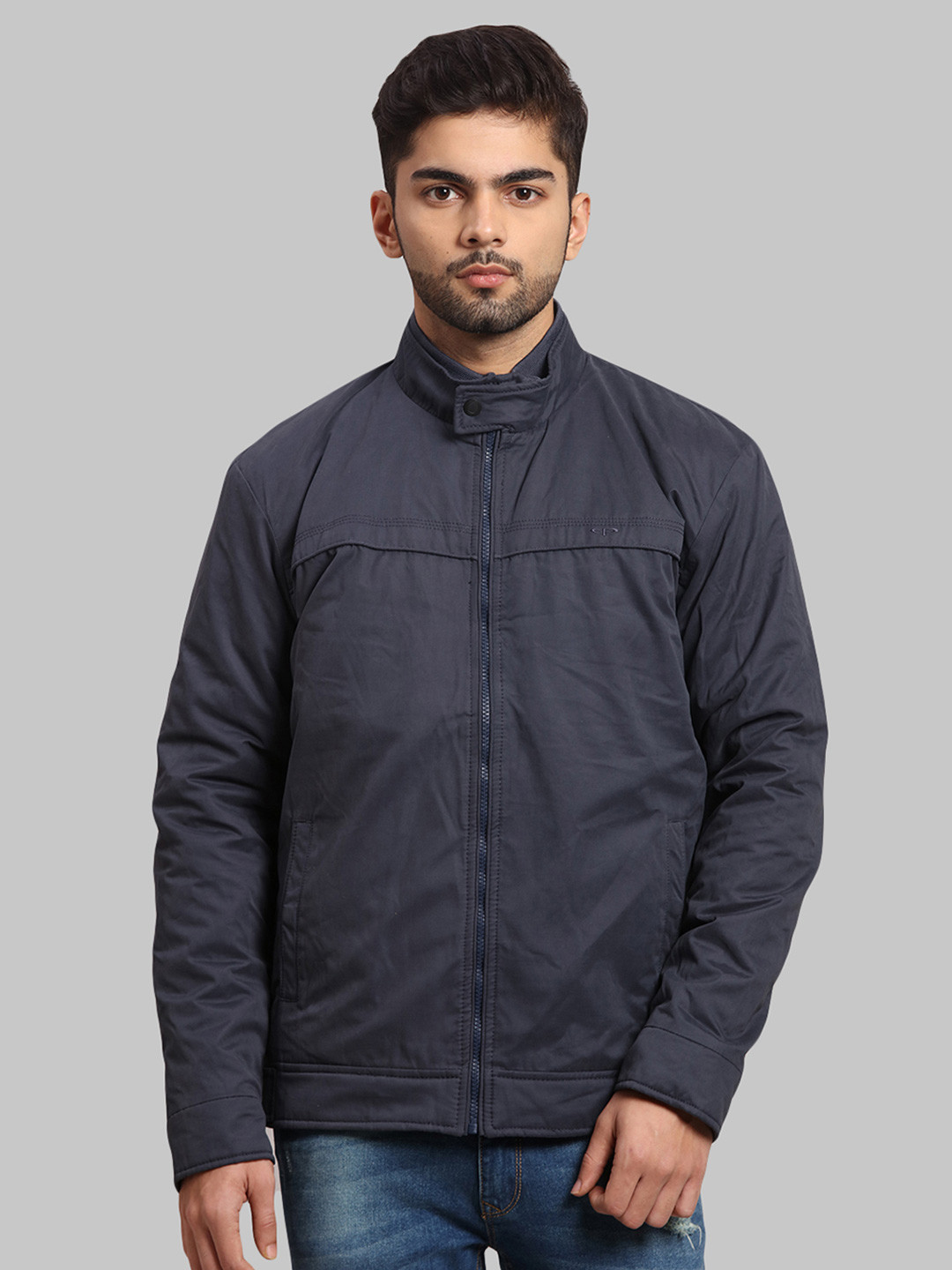 ColorPlus Men Blue Open Front Jacket
