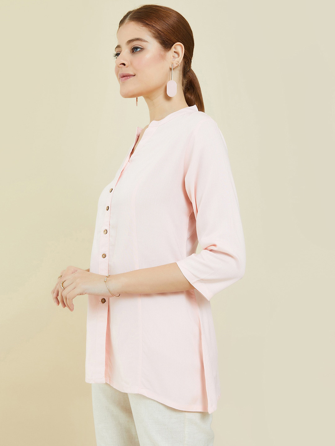 Soch Peach Mandarin Collar Tunic