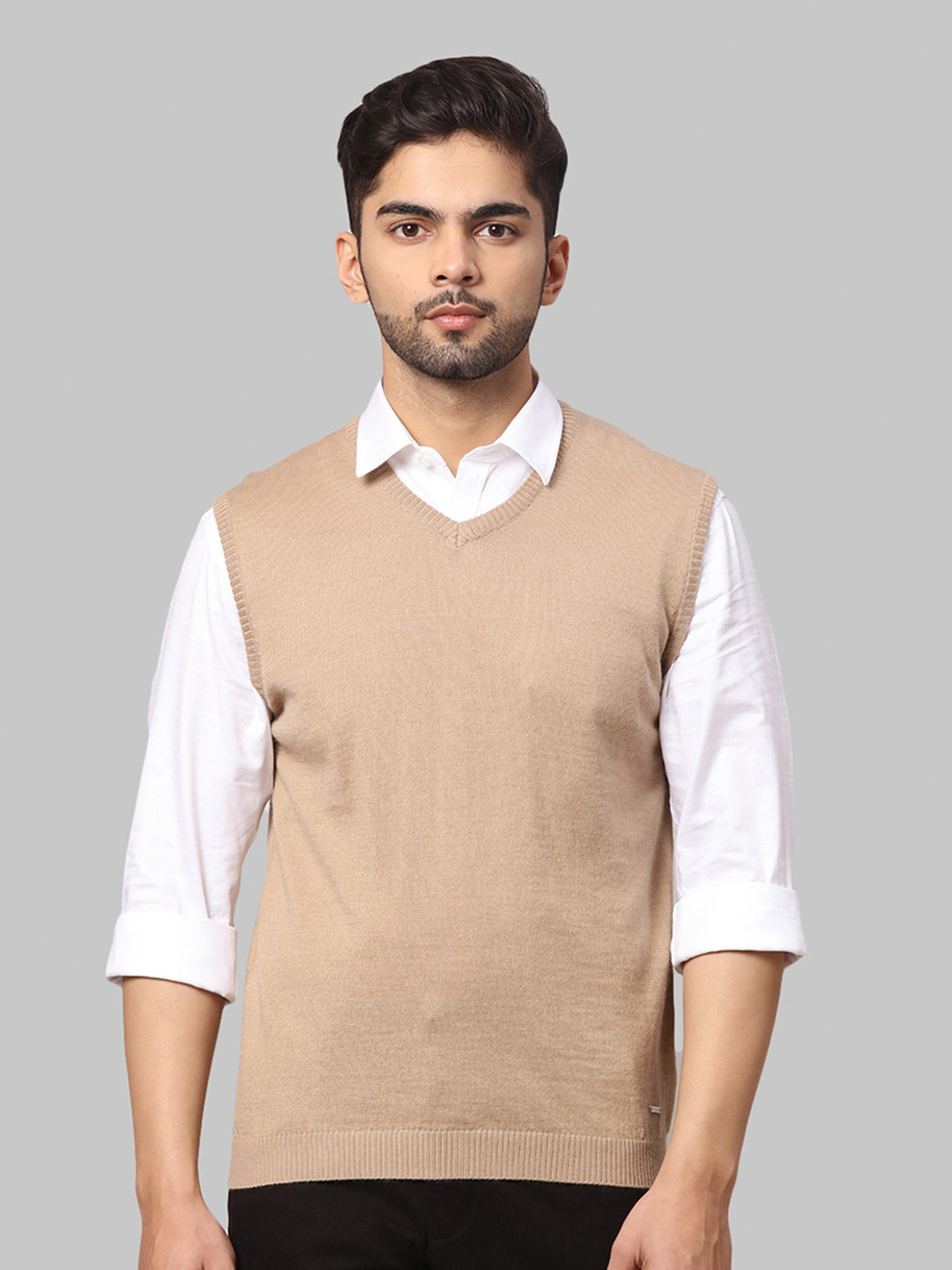 Park Avenue Men Beige Sweater Vest