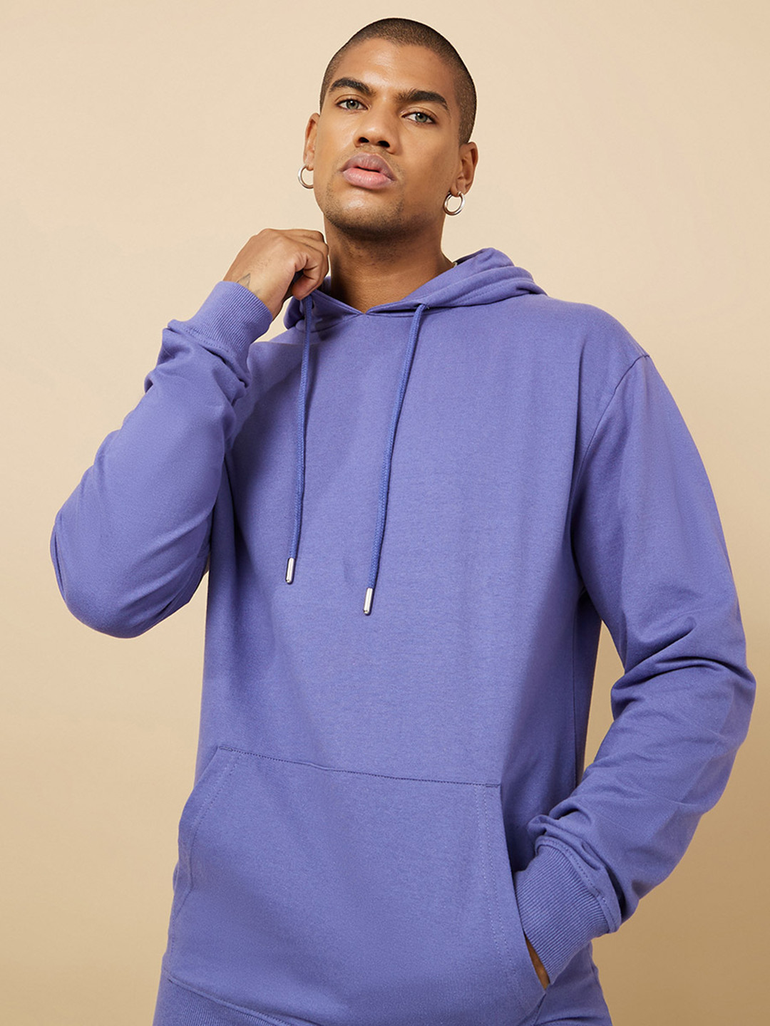 Styli Boxy Fit French Terry Cotton Hooded Sweatshirt