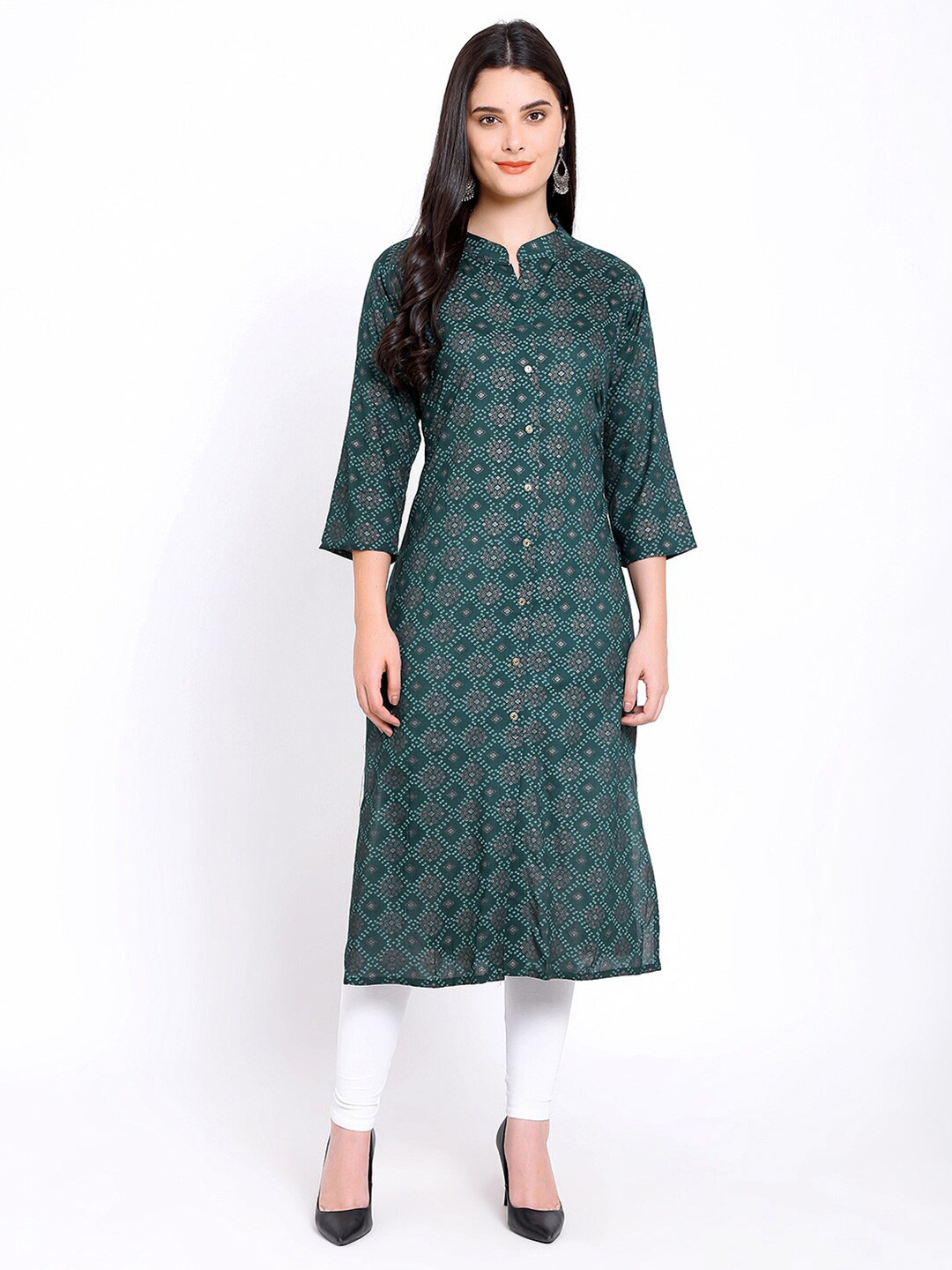 Triveni Creation  A-Line Bandhani Printed Kurta