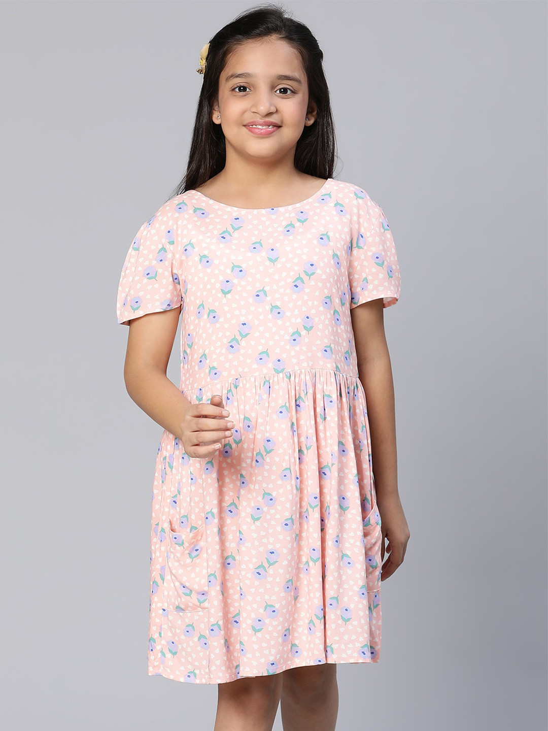 Oxolloxo Floral Printed Fit & Flare Dress