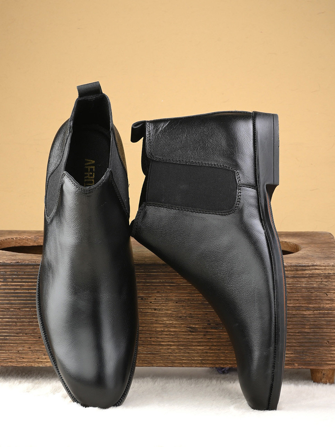 AfroJack Men Black Chelsea Boots