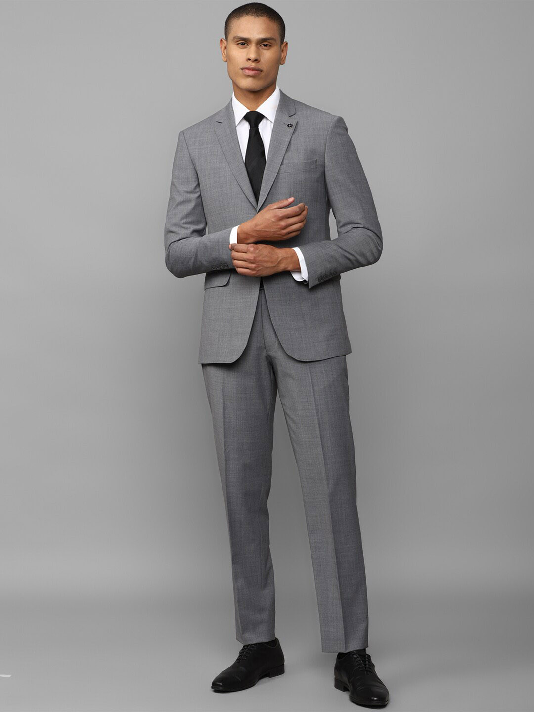 Allen Solly Men Grey Single-Breasted Two-Piece Suit