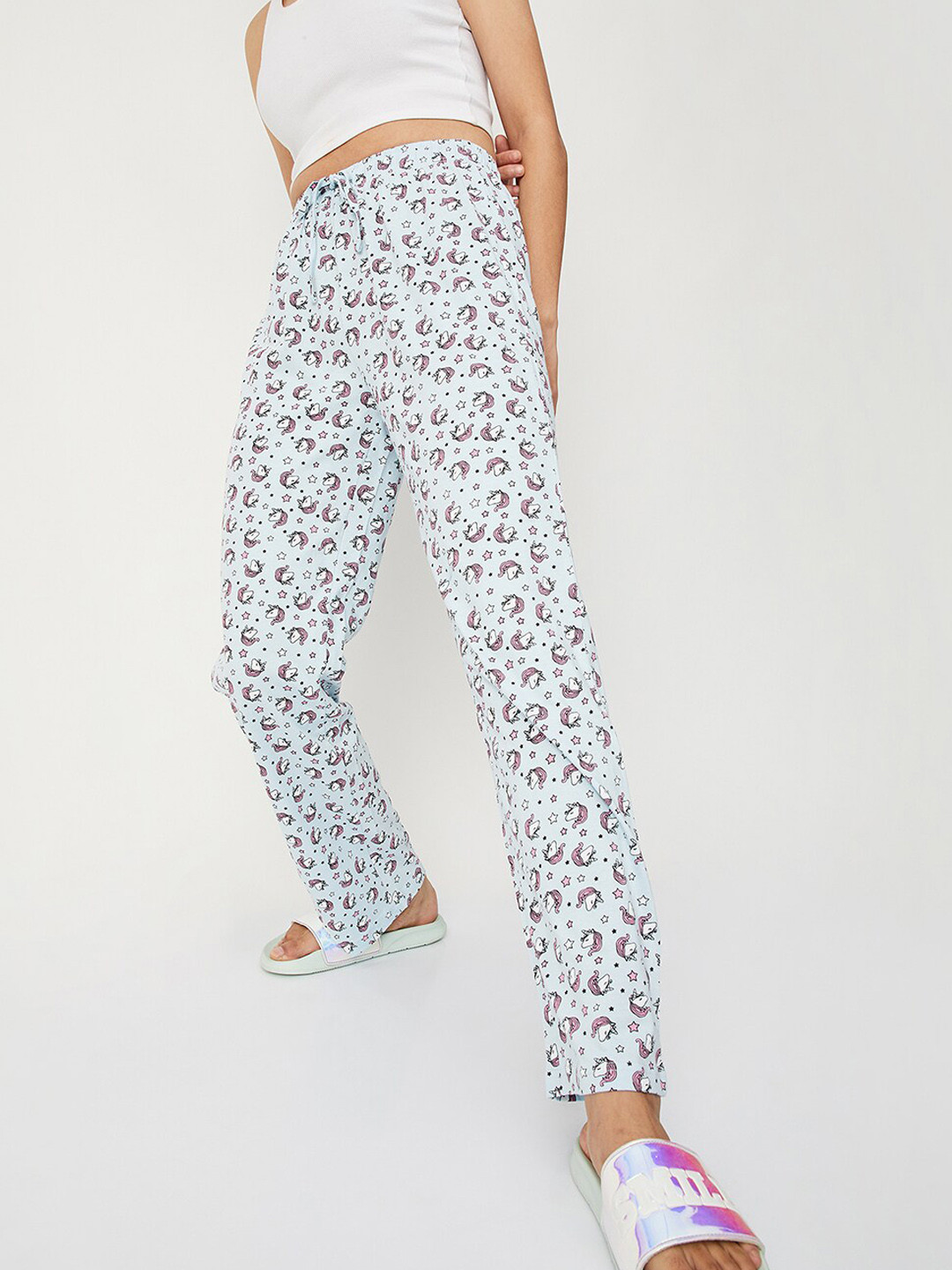 max Women Printed Knitted Lounge Pants