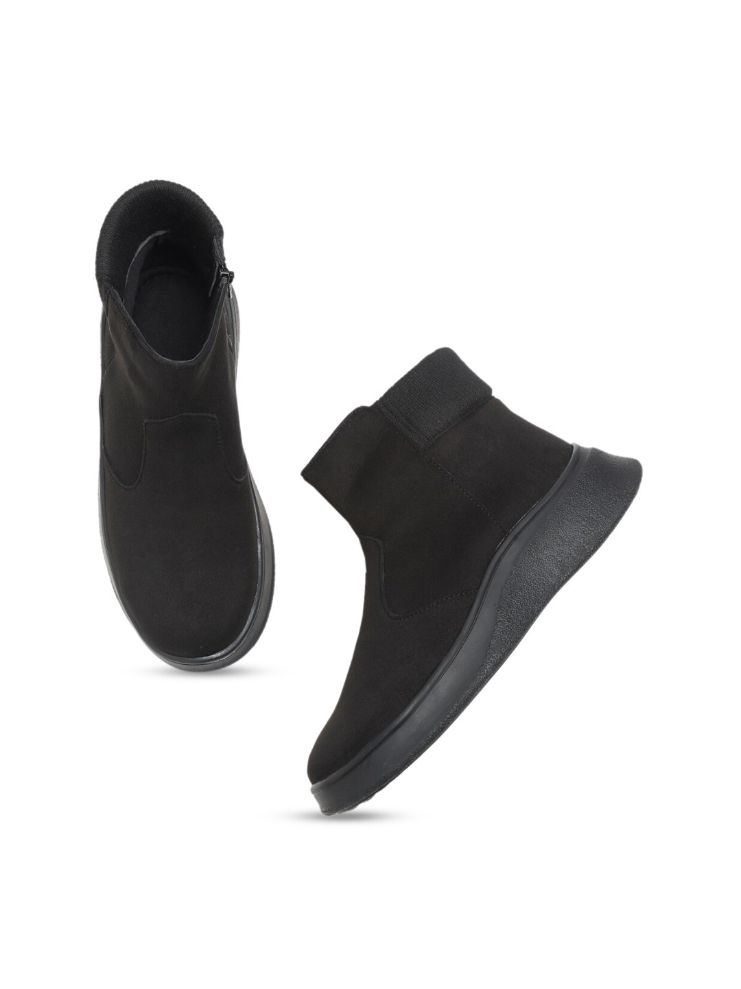 Bruno Manetti Women Black Casual Platform- Heeled Winter Boot