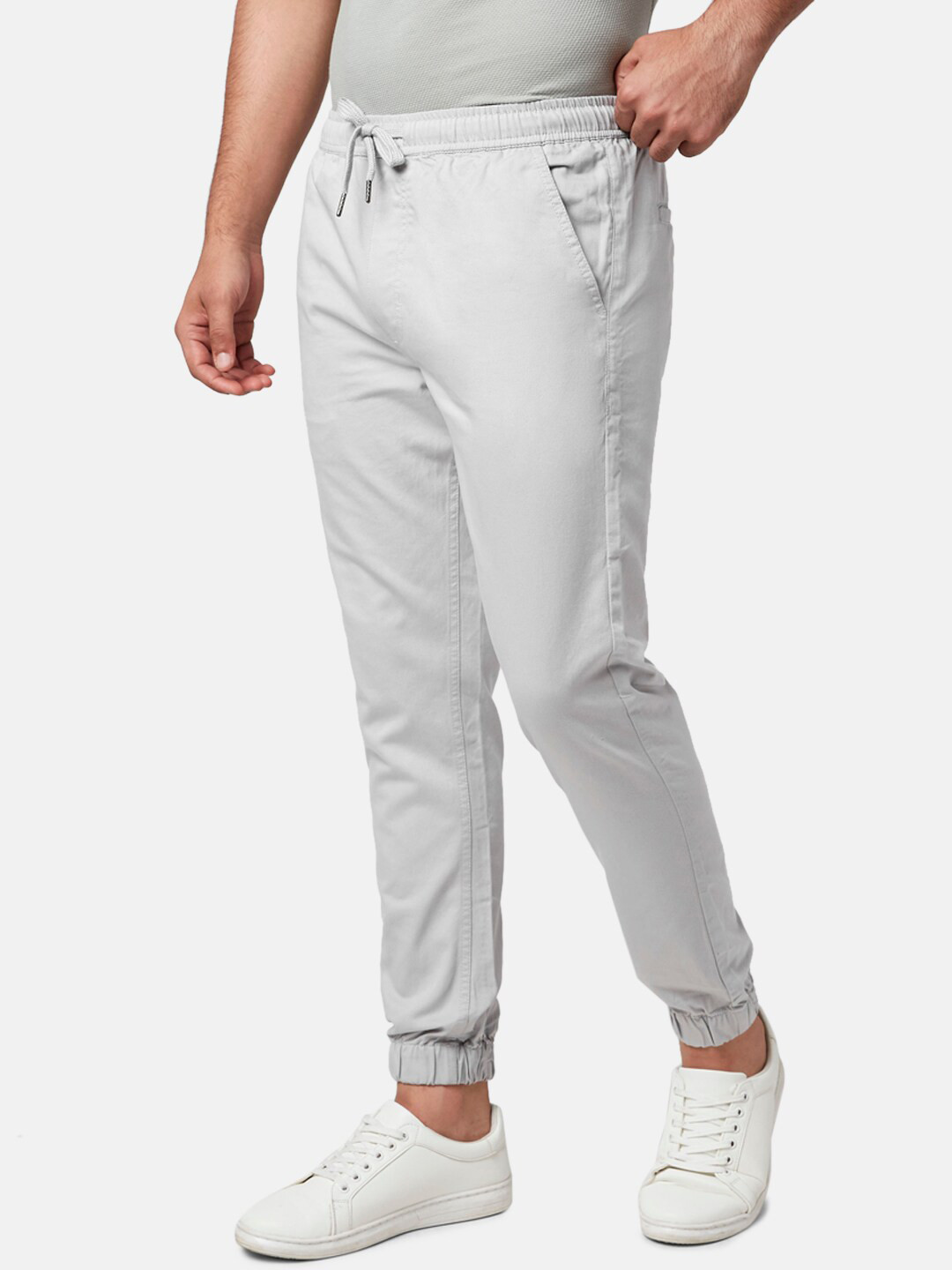 YU by Pantaloons Men Beige Cotton Slim Fit Joggers