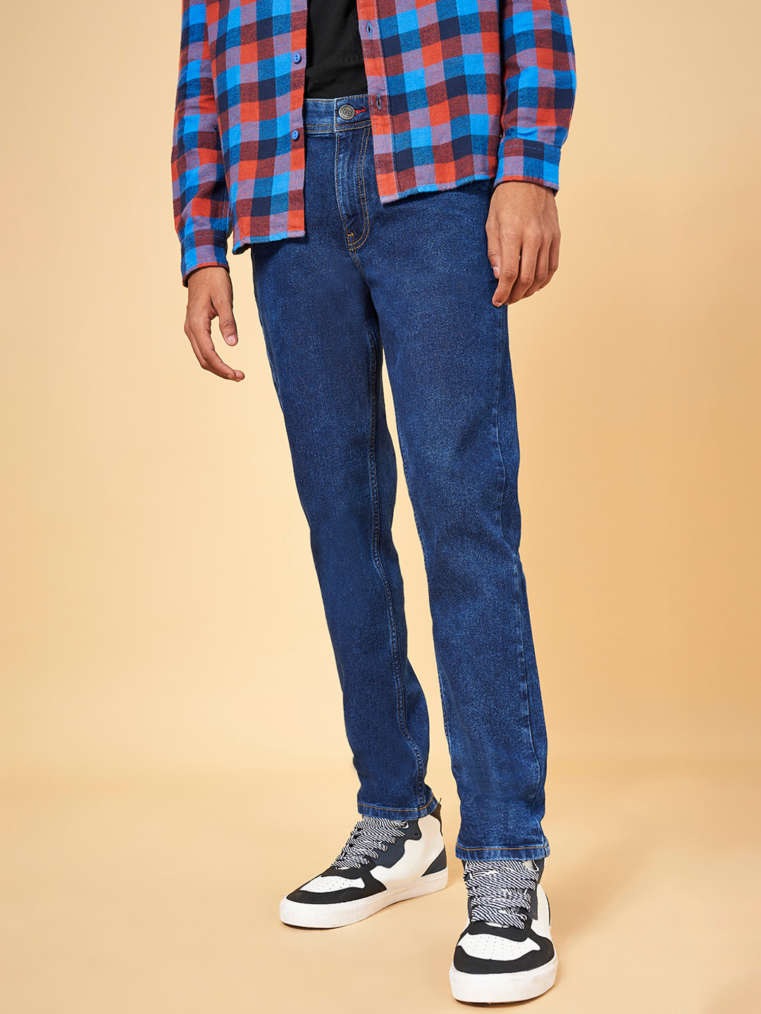 YU by Pantaloons Men Blue Slim Fit Light Fade Jeans