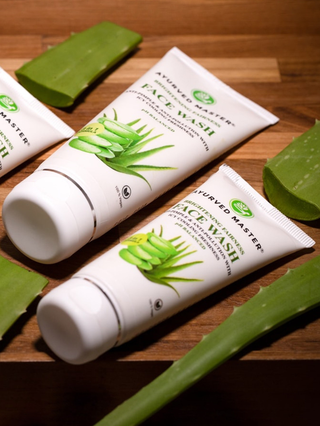 AYURVED MASTER Set Of 4 Anti Pimple & Anti Pollution Brightening Fairness Face Wash With Icy Cool Freshness 100g Each