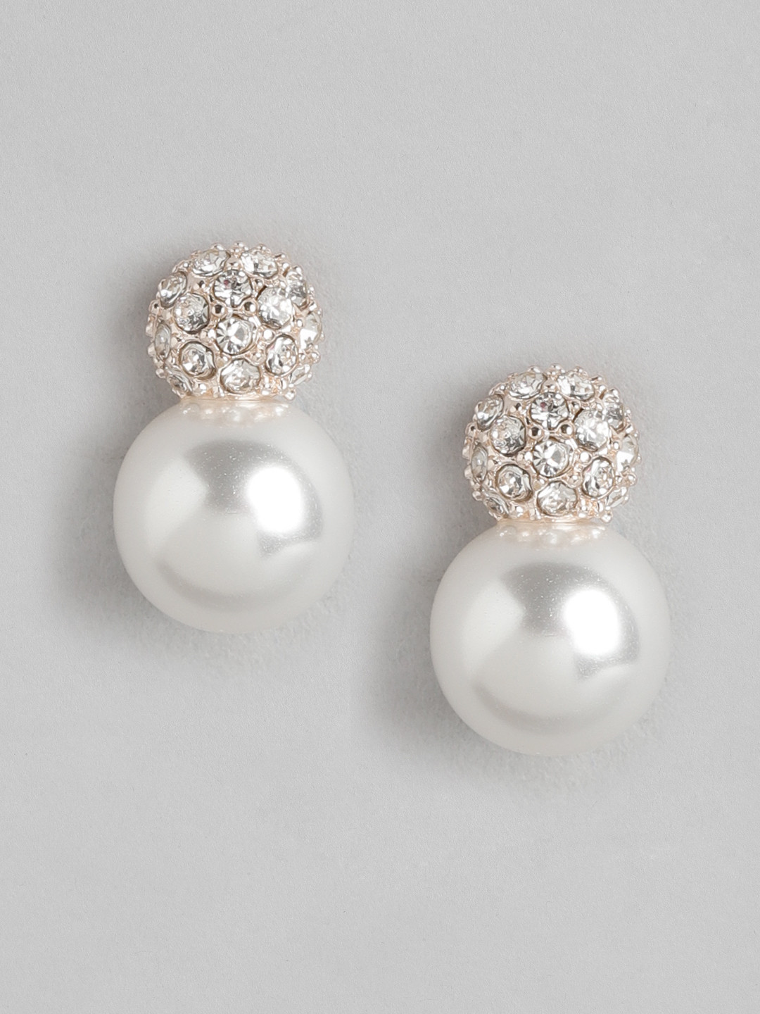 Forever New Gold-Plated Circular Pearl Studs Earrings