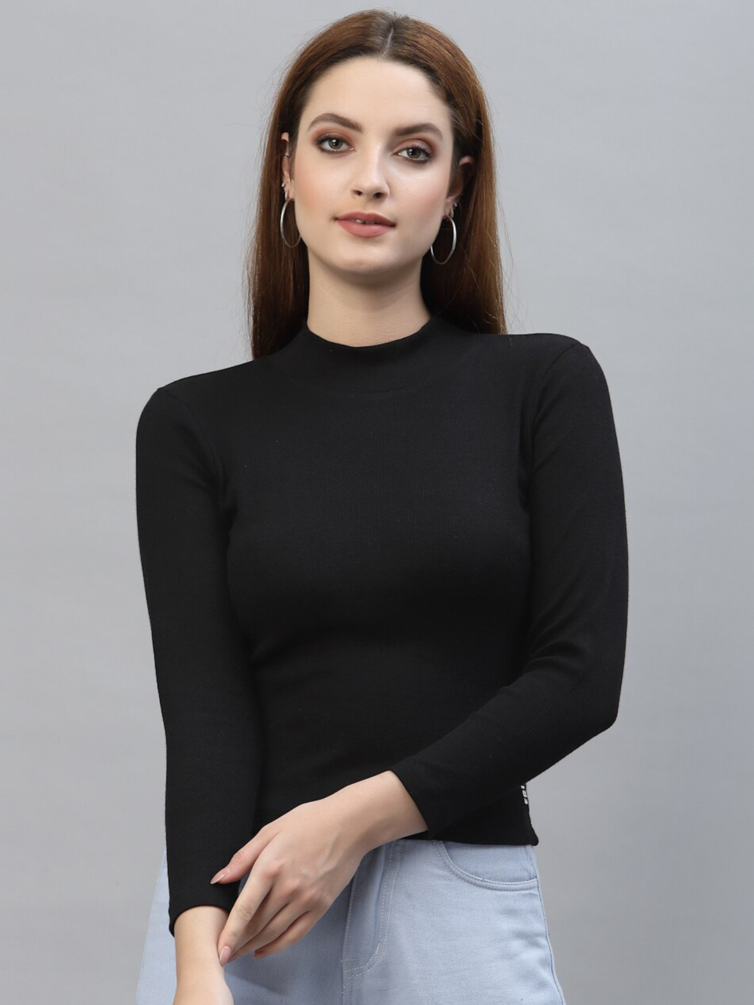 Friskers Black Fitted Rib Top