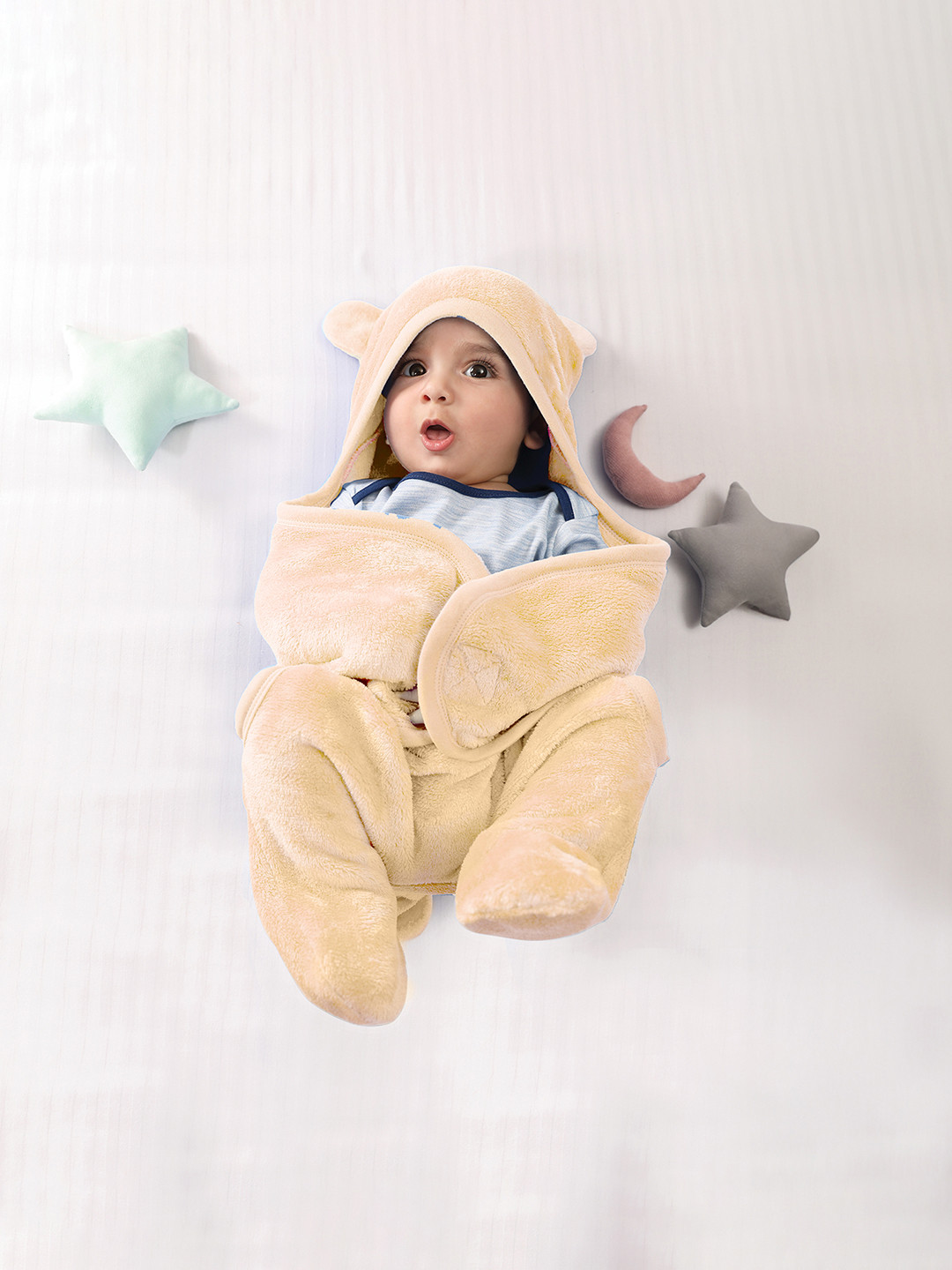 MiArcus Ultra Soft Knitted Light Fur Plush Warm Blanket Wrapper- Peach