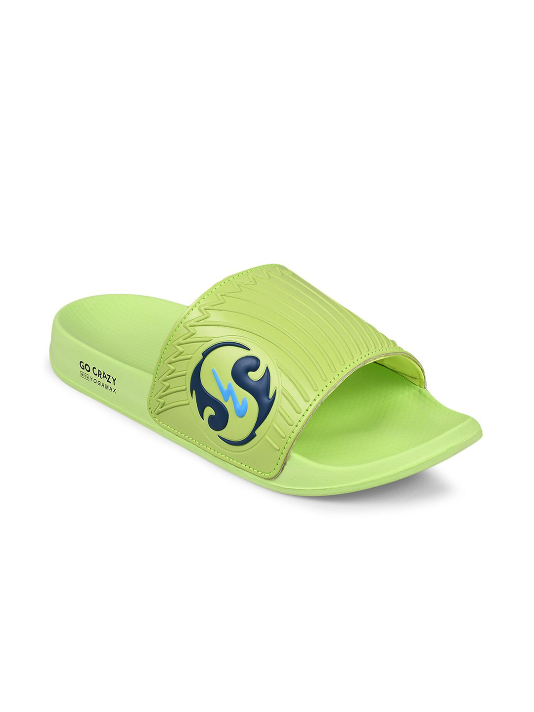 Campus Men SL-430 Fluorescent Green & Navy Blue Sliders