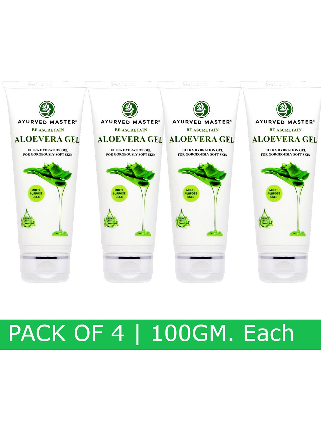 AYURVED MASTER Set of 4 Ultra Hydrating Aloe Vera Gel 100 g Each
