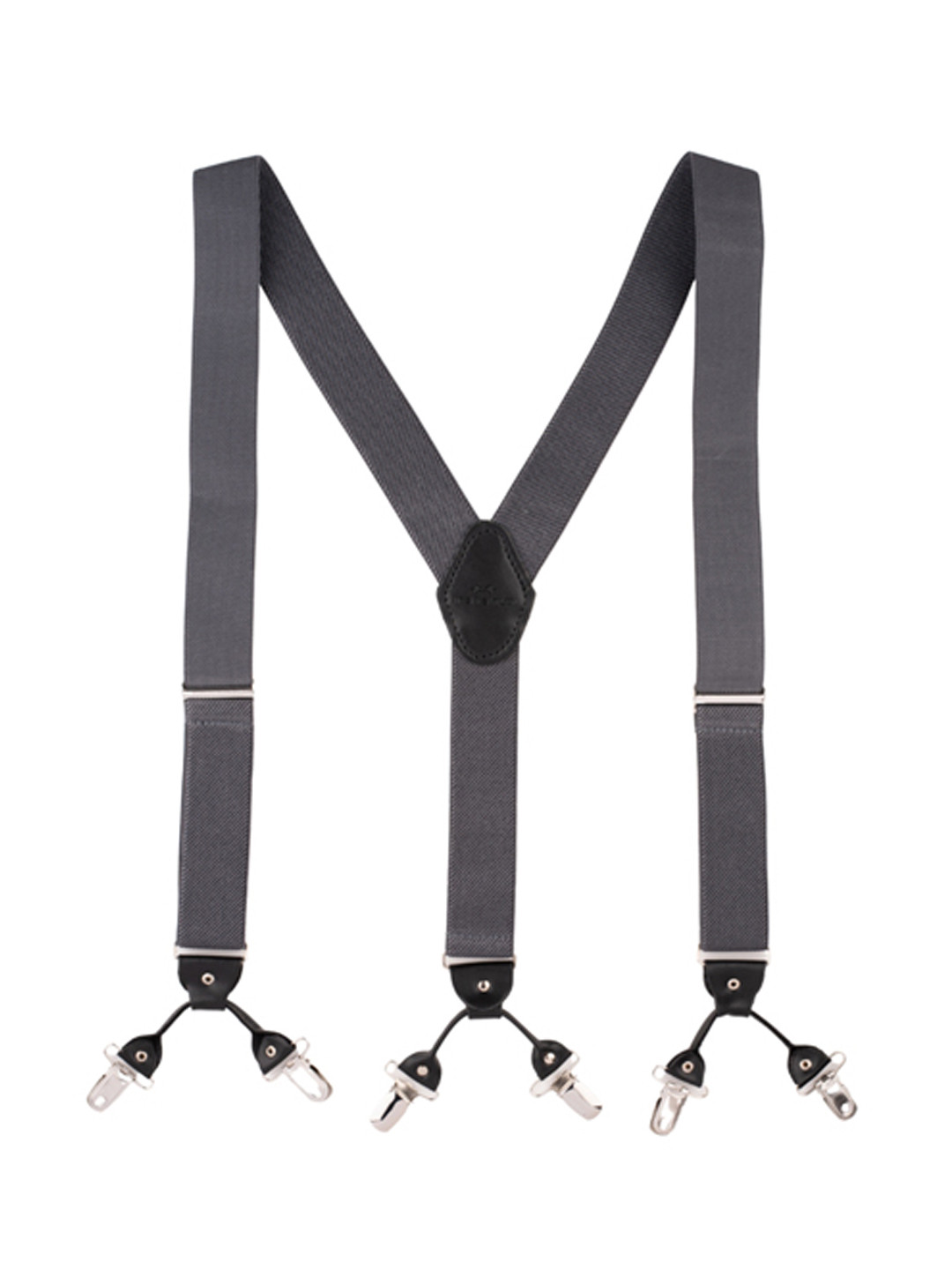 The Tie Hub Men Grey & Black Suspender