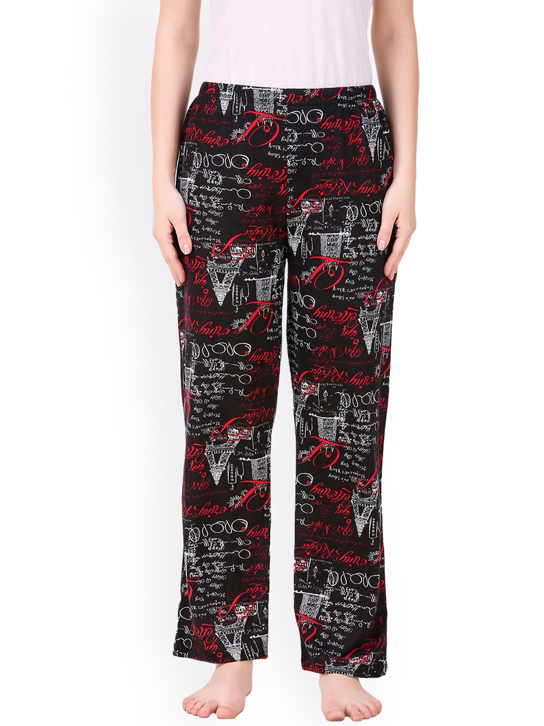 Buy Masha Black Red Printed Pyjamas PJ A4 51 Lounge Pants for