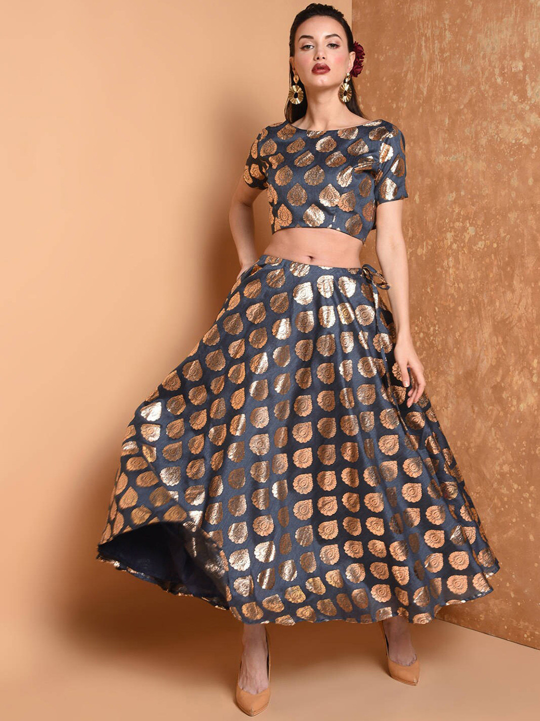 KAANCHIE NANGGIA Foil Print Ready to Wear Lehenga & Choli