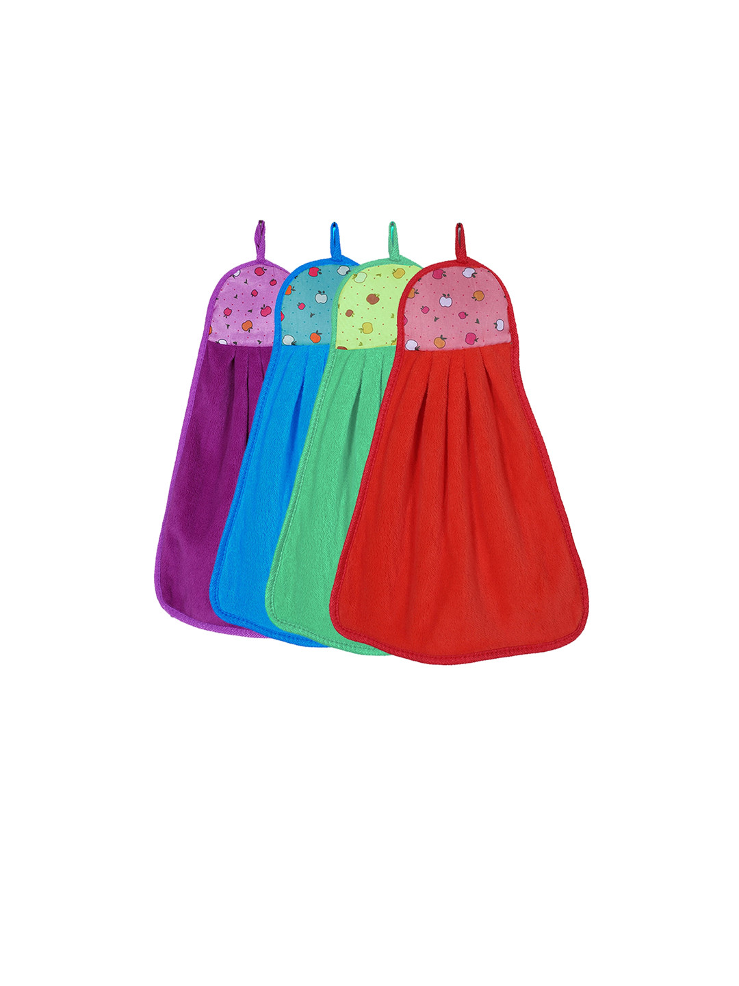 Kuber Industries Set Of 4 Assorted 110 GSM Super Absorbent Cotton Hanging Hand Towels
