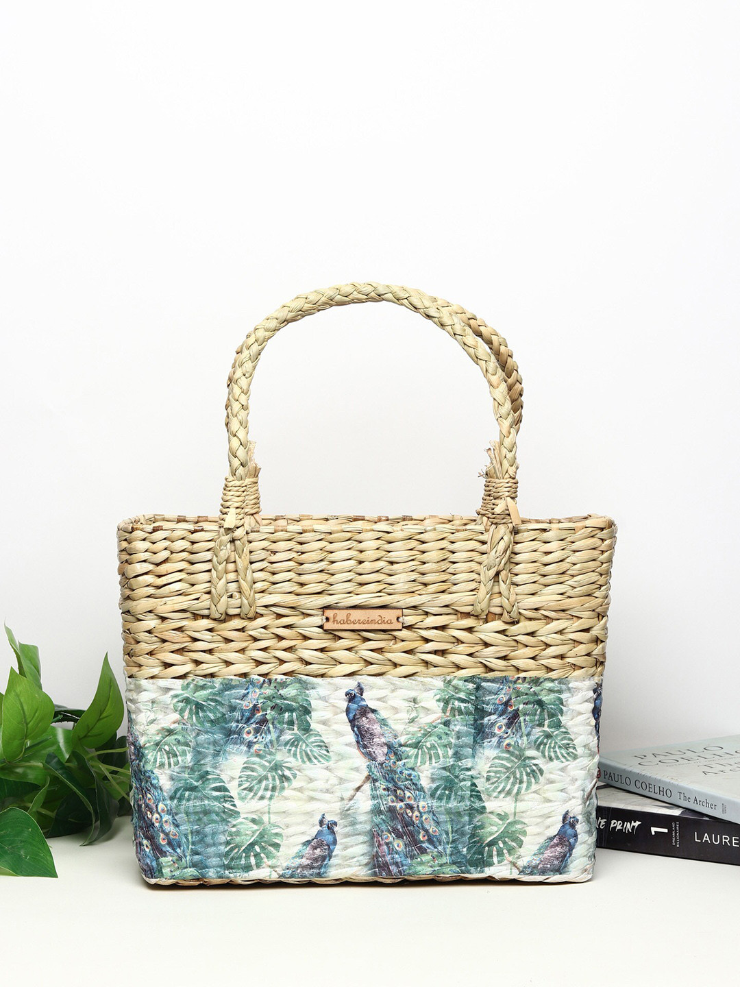 HABERE INDIA Beige Shopper Tote Bag