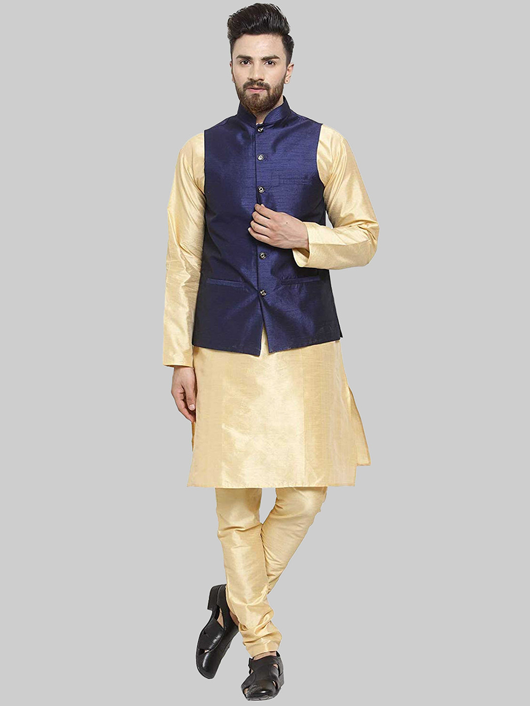ROYAL KURTA Men Silk Blend Kurta with Churidar