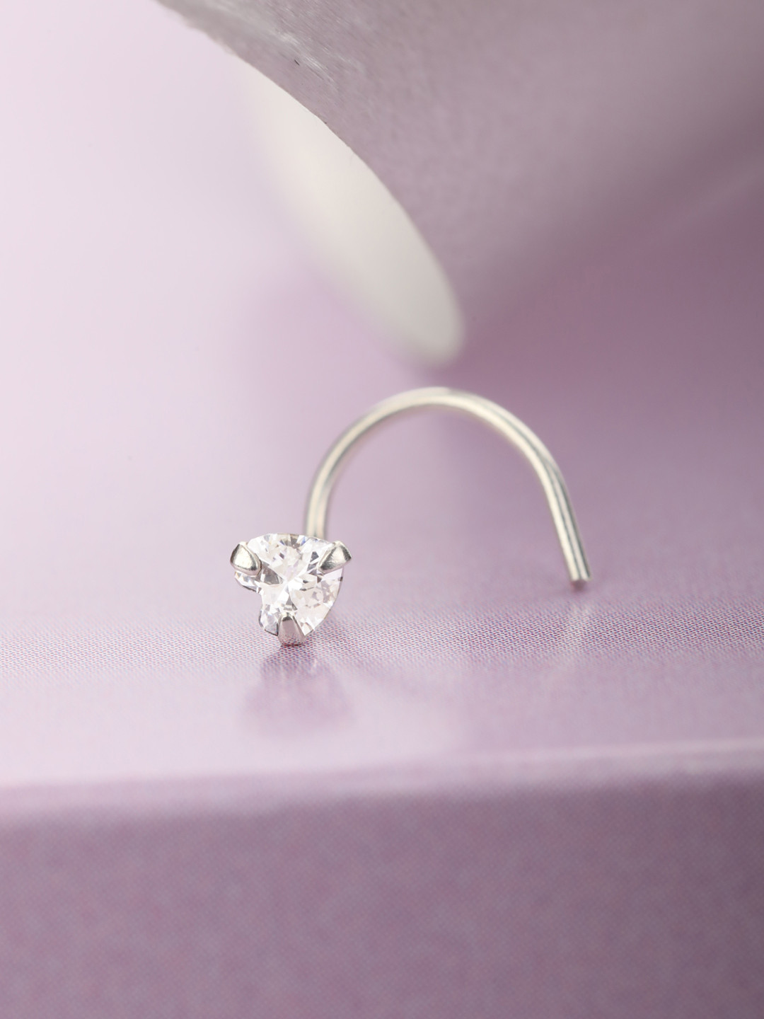 Zavya Women Rhodium-Plated Nosepin