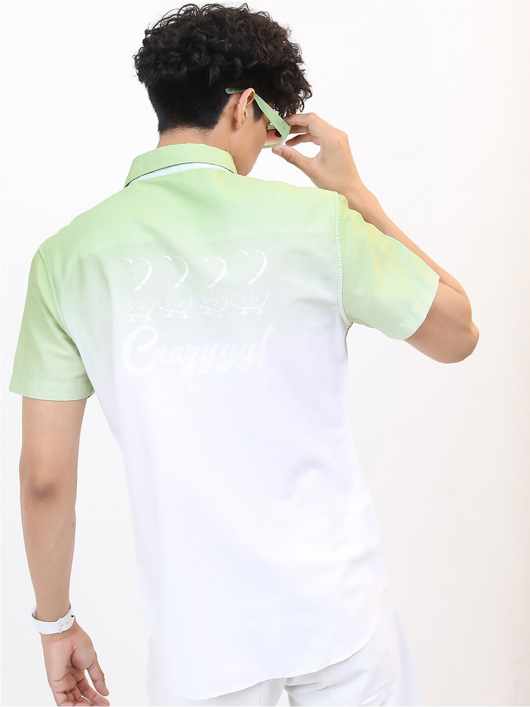 KETCH Men Green Slim Fit Colourblocked Cotton Casual Shirt
