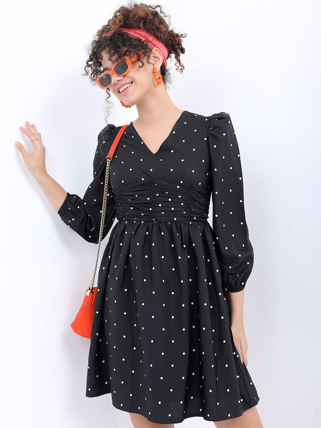 KETCH Black Polka Dots Dress