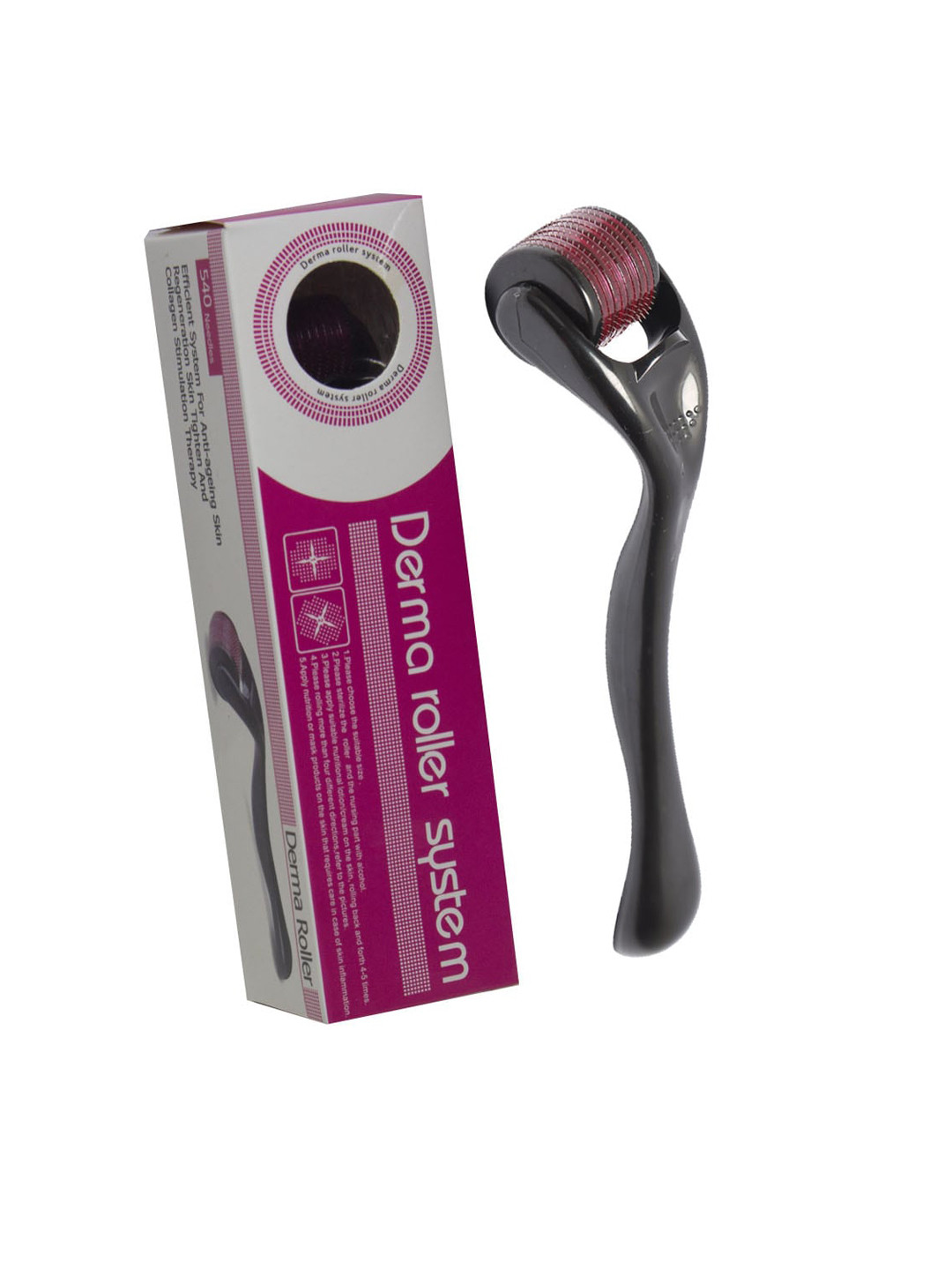 Queue 0.5 mm 540 Titanium Micro Needles Derma Roller System - Black