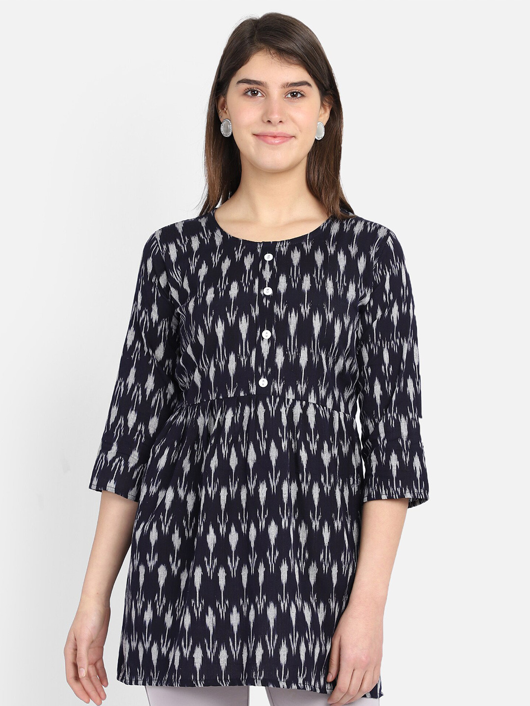 Resha Ethnic Motifs Printed Pure Cotton Pleated Kurti