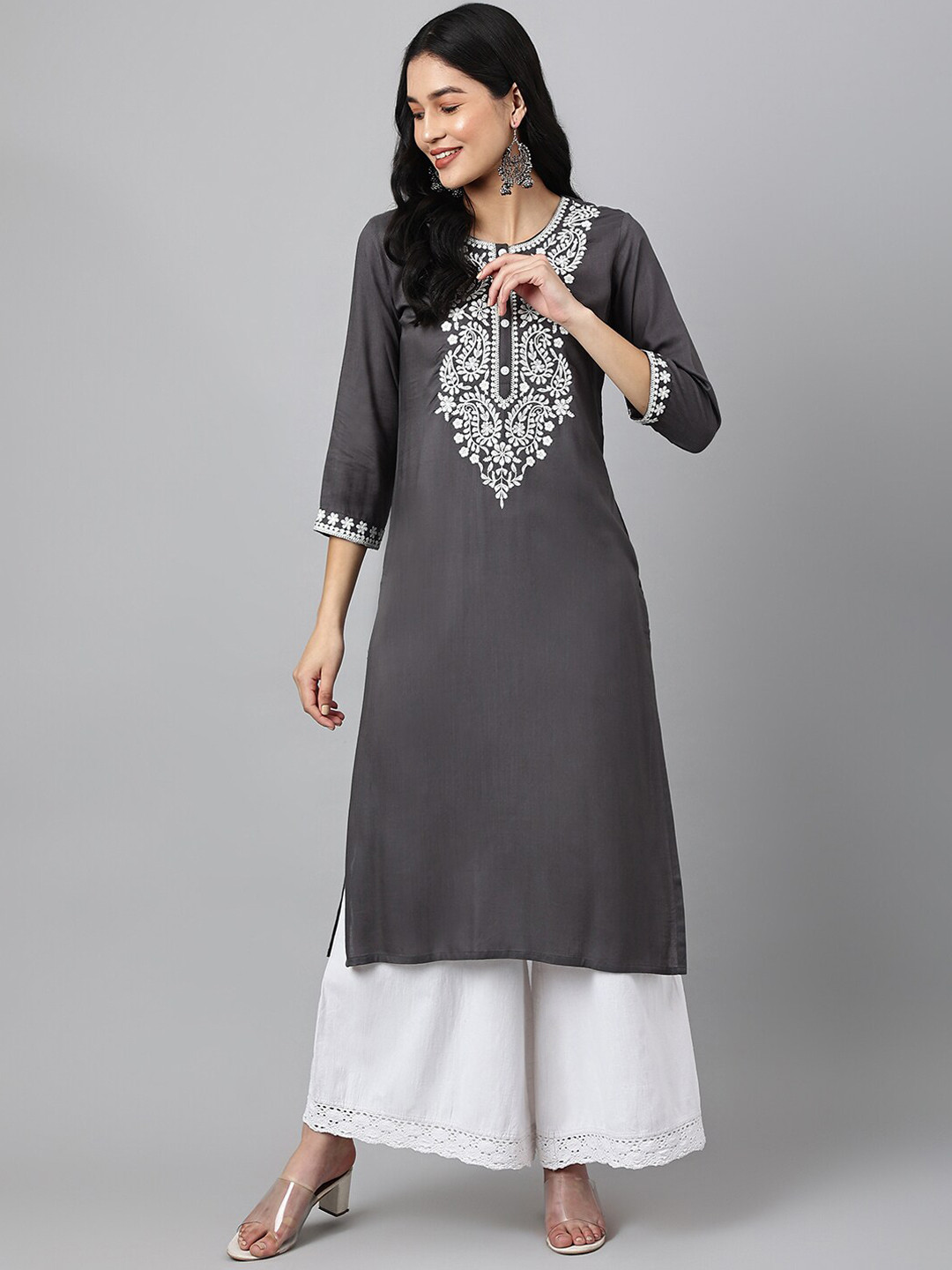 Ashlee Floral Embroidered Thread Work Kurta