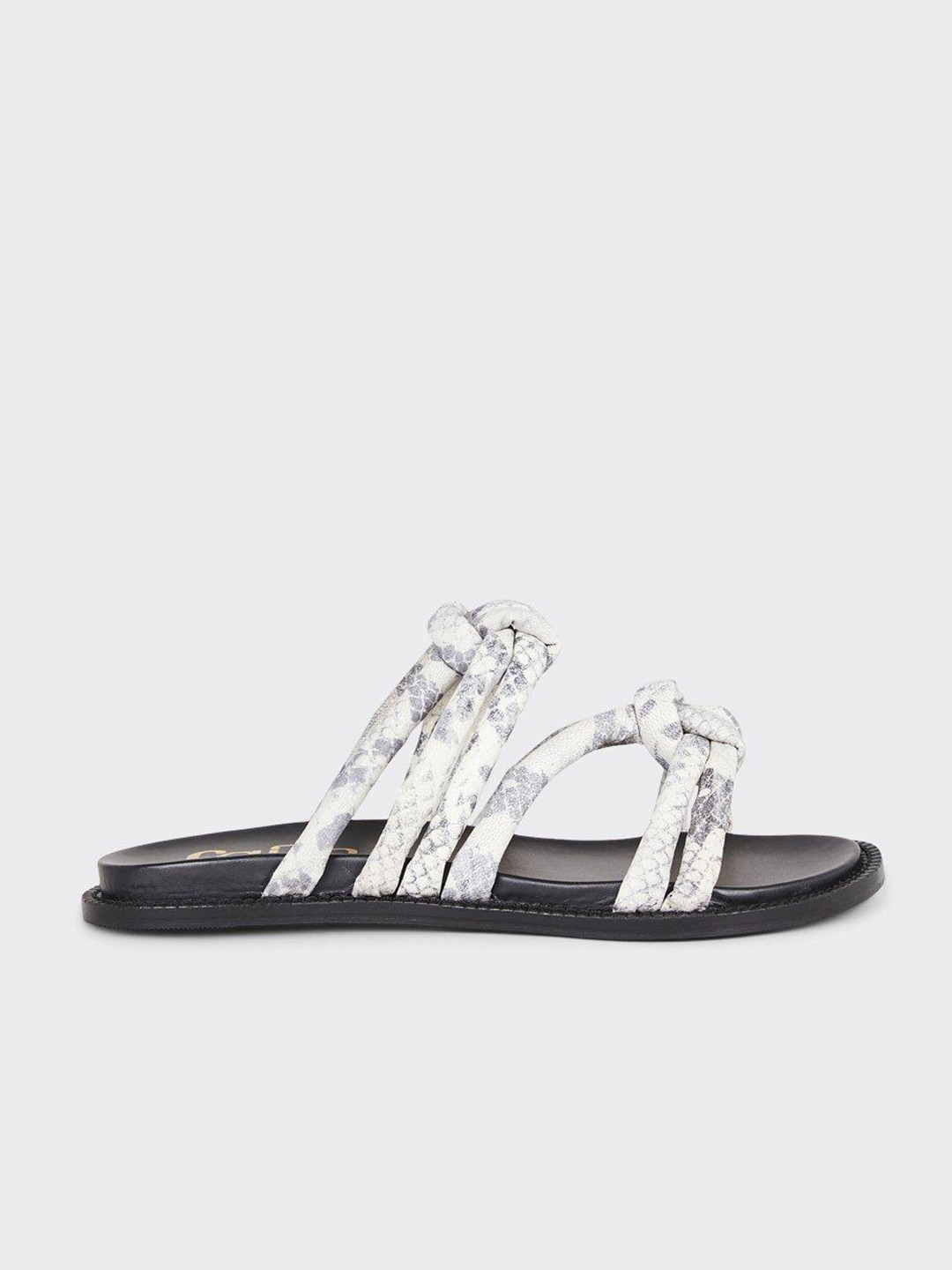 DOROTHY PERKINS Women Leather Snakeskin Printed Strappy Open Toe Flats