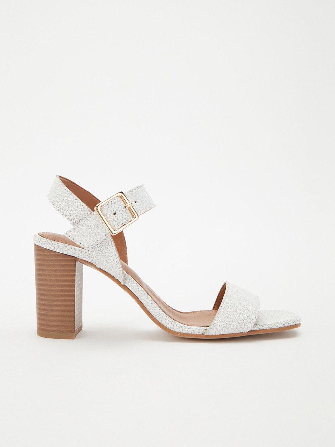 DOROTHY PERKINS White Textured Block Sandals
