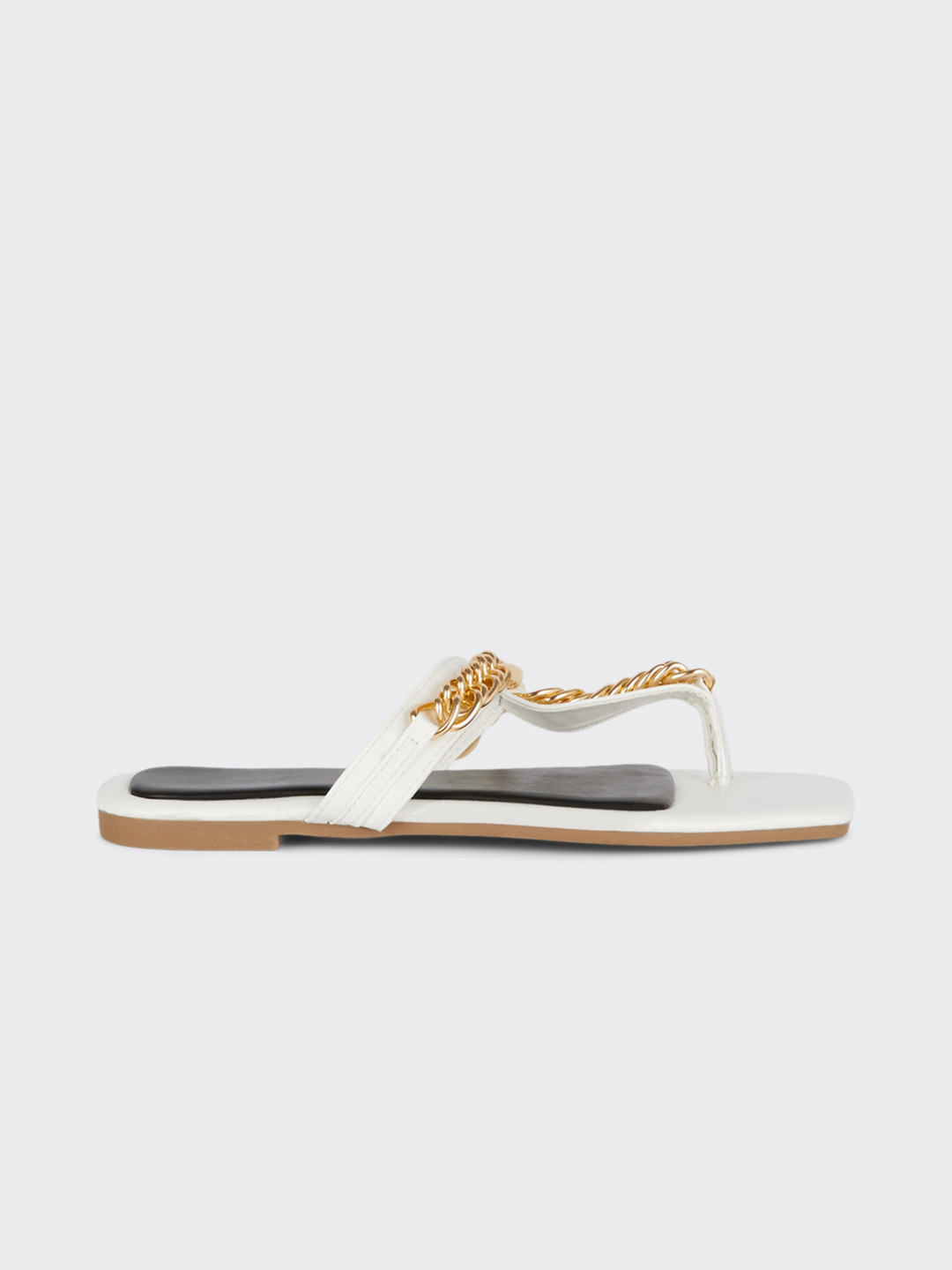 DOROTHY PERKINS Women T-Strap Flats with Chain Detail