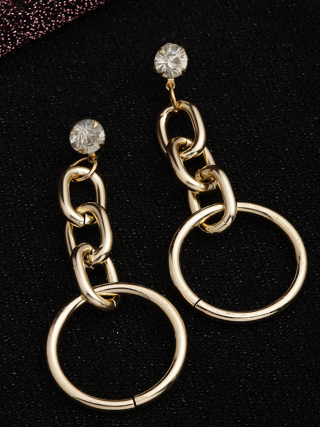 VOGUE PANASH Gold-Plated Contemporary Drop Earrings
