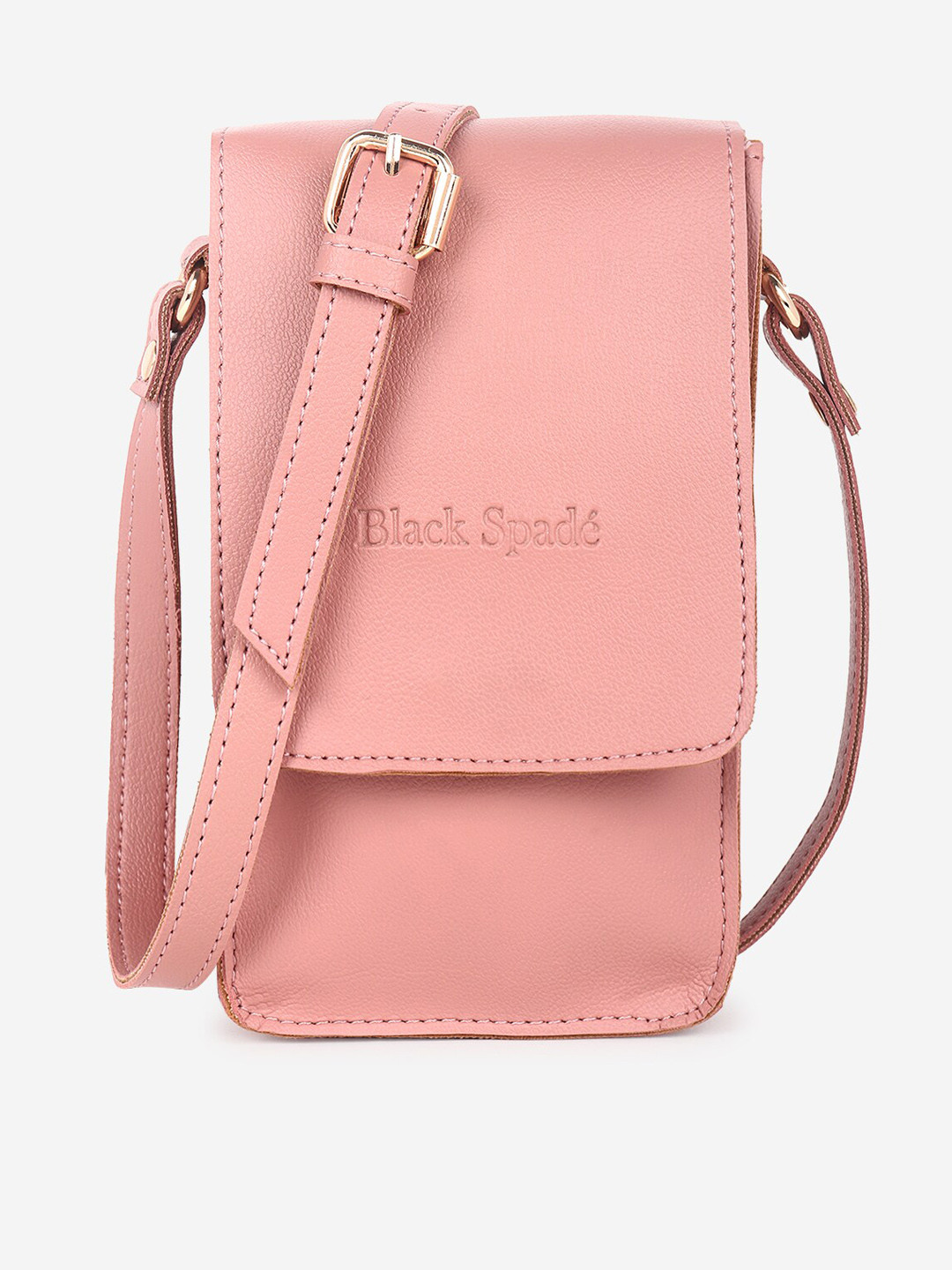 Black Spade Peach-Coloured Bucket Sling Bag