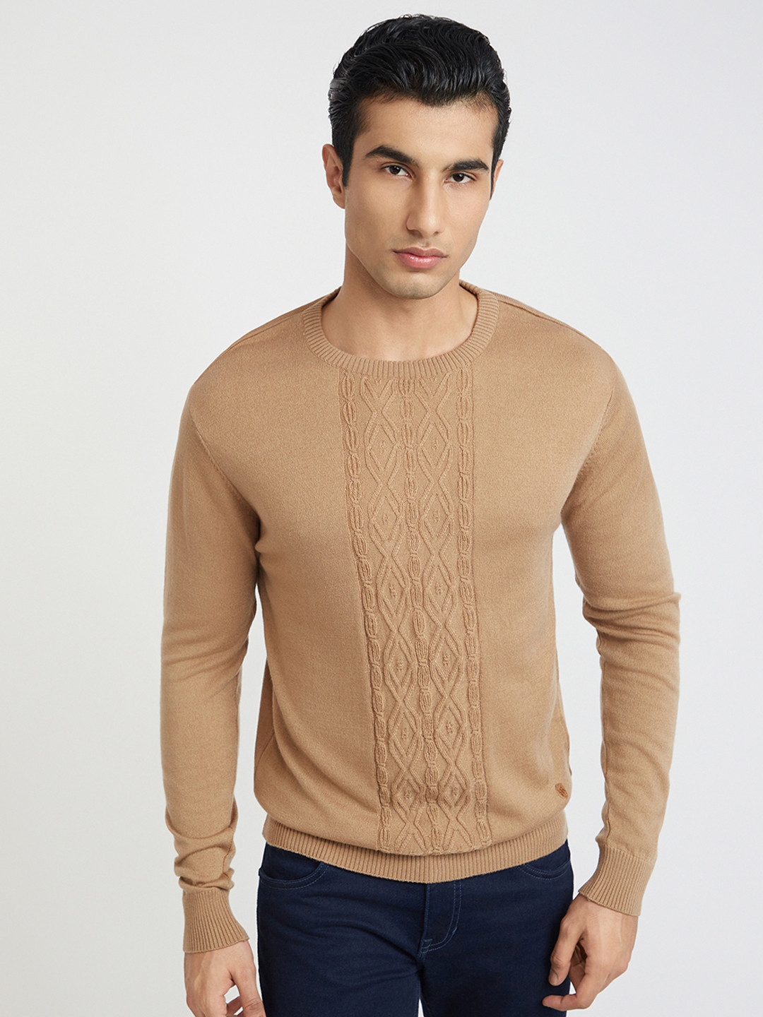 Raymond Men Cable Knit Acrylic Pullover