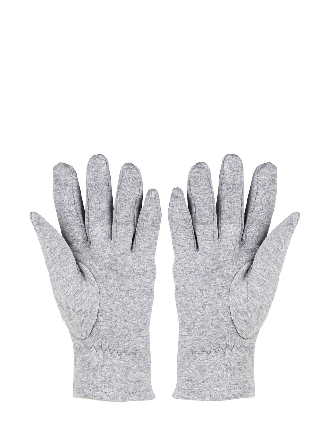 Bonjour Men Light Grey Checked Winter Gloves