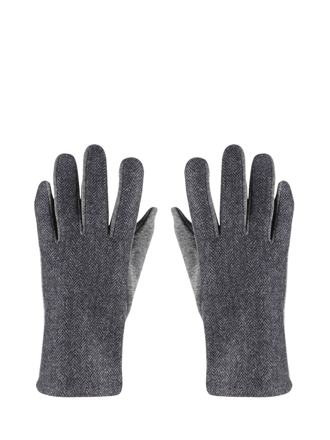 Bonjour Men Dark Grey Self Design Winter Gloves