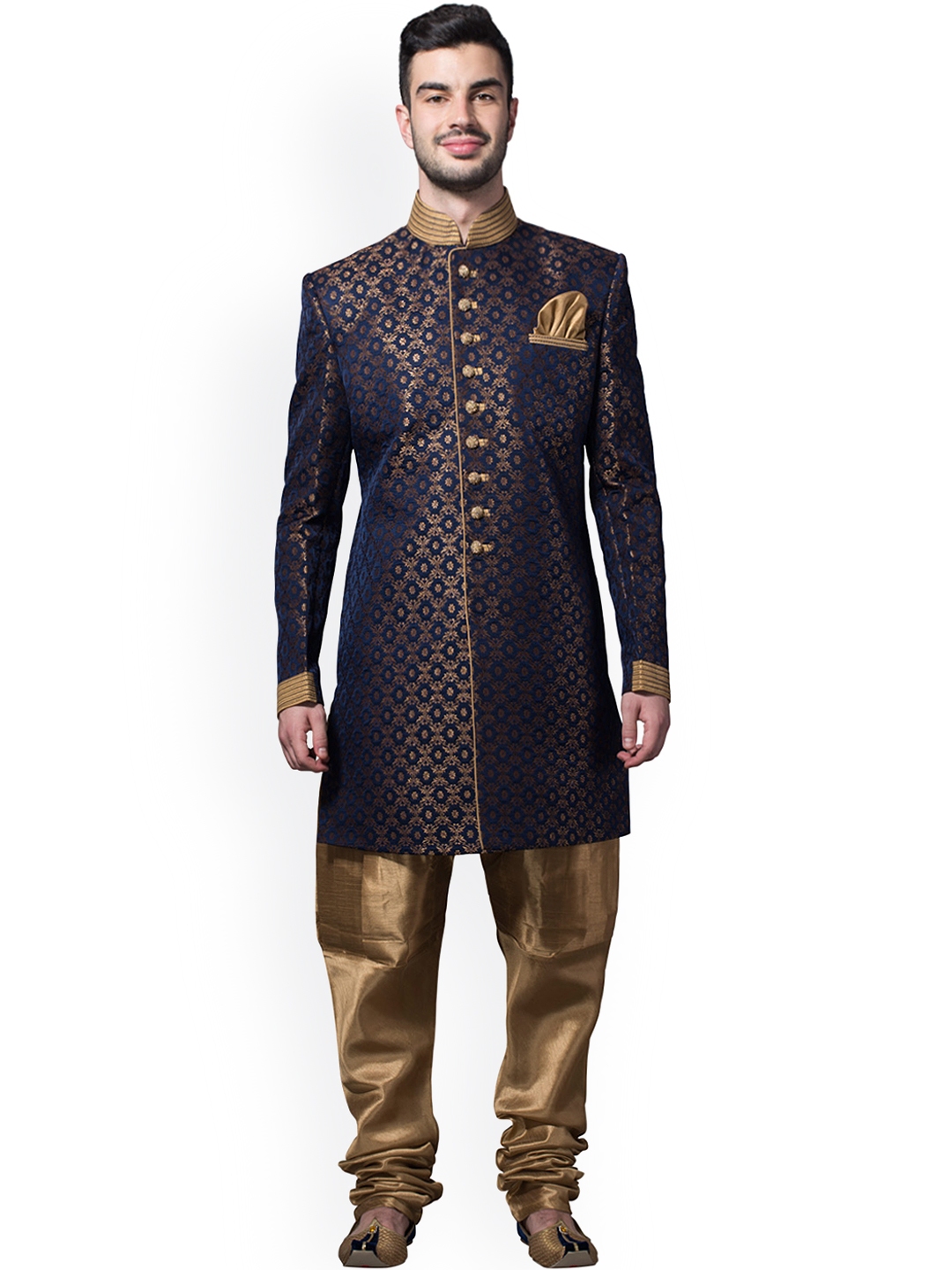 Manyavar clearance blue sherwani