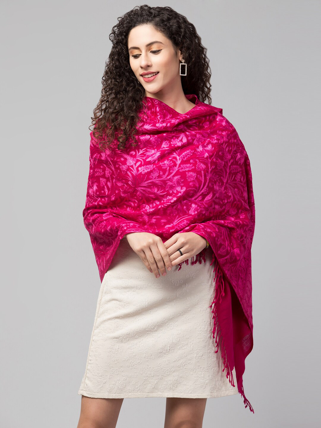 Tweedle Women Embroidery Pure Wool Shawl
