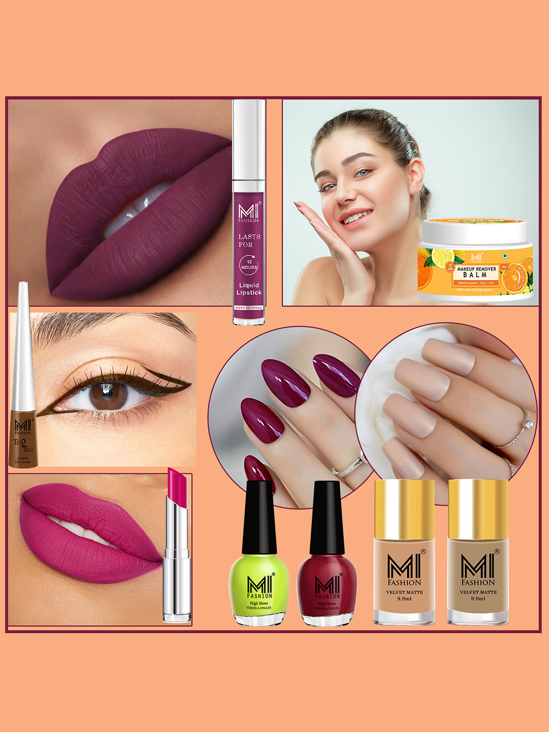 MI FASHION Cruelty-Free Vegan Full Starter Makeup Gift Set - Shade B116